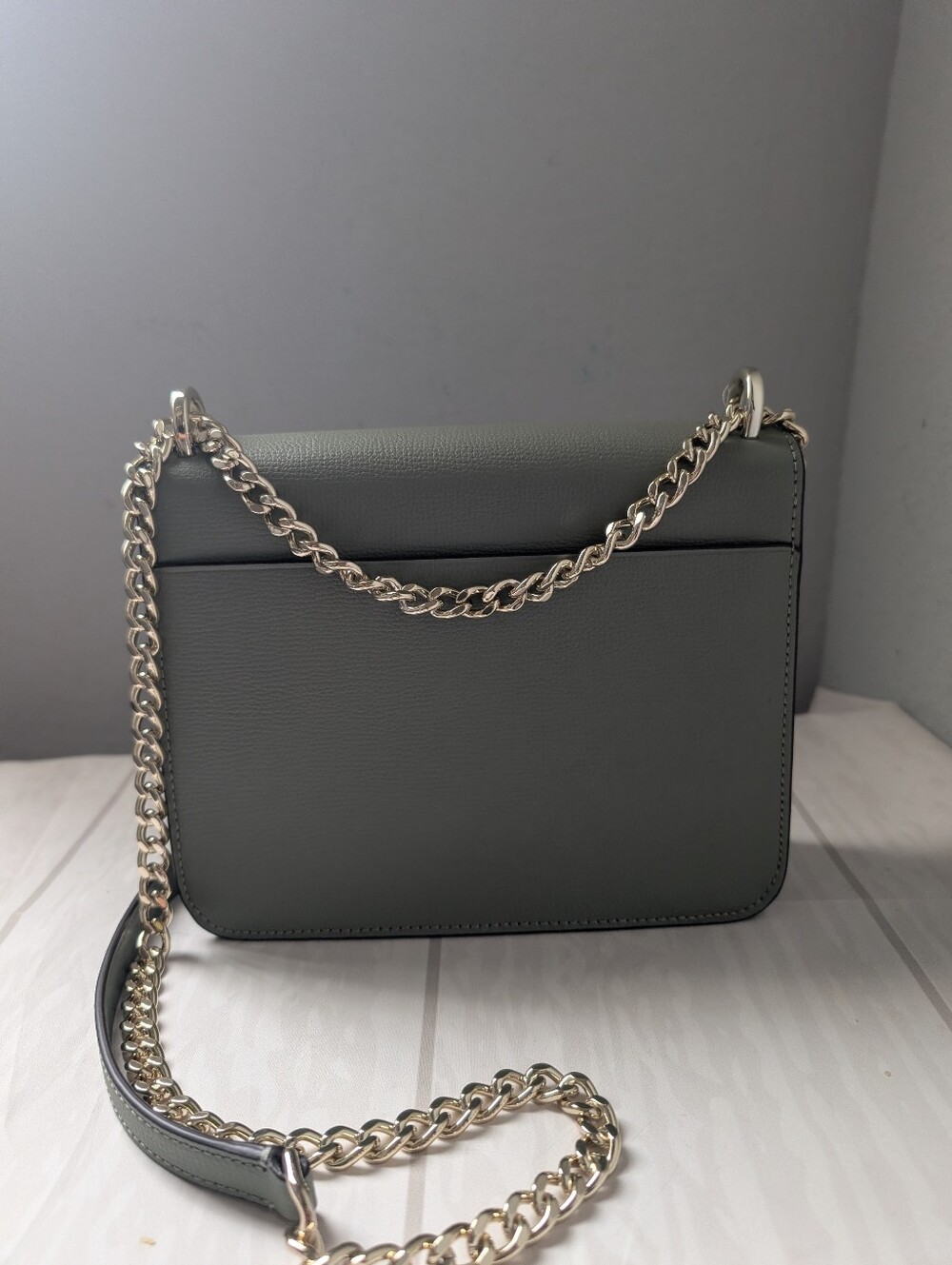 NWT Kate Spade K8518 Remi Refined Leather Flap Chain Crossbody In Dusky Pine - Picture 4 of 5